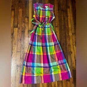 Vintage 90s J.B.S plaid midi dress